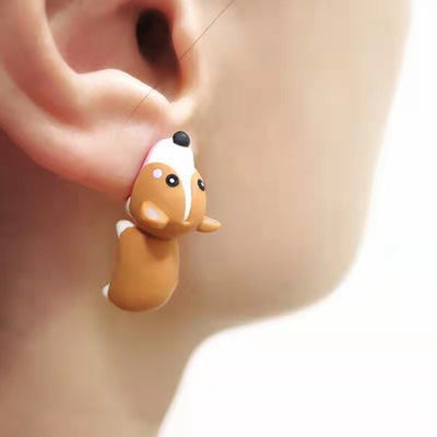 Fashion Animal Dinosaur and Shark Metal Ear Studs for Women