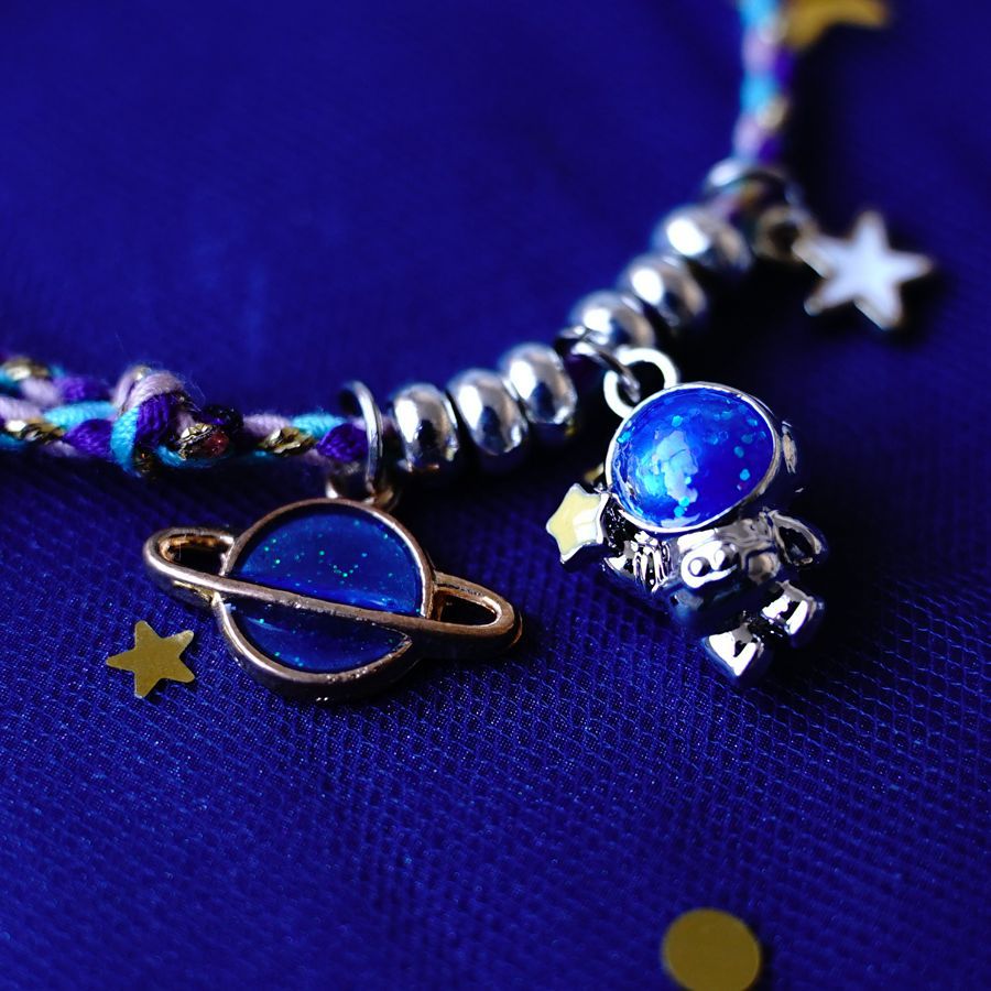 Fashion Astronaut Star and Moon Alloy Knitting Bracelets Set