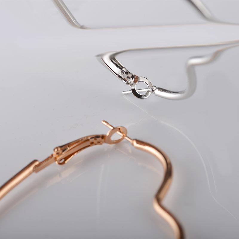 Large Geometric Heart Hoop Earrings - Fashion Statement Jewelry