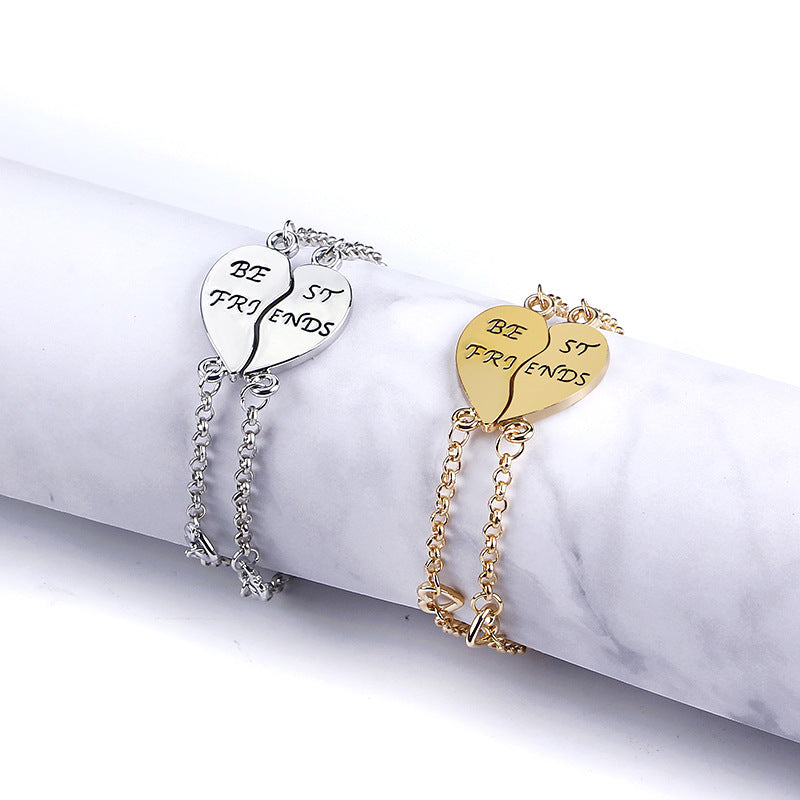 Friendship Heart Petal Splicing Bracelet Set