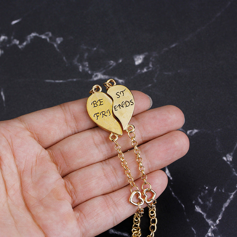 Friendship Heart Petal Splicing Bracelet Set