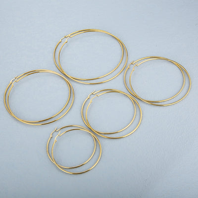 Fashion Circle Hollow Stainless Steel Hoop Earrings 18K Plated Titanium Steel Jewelry