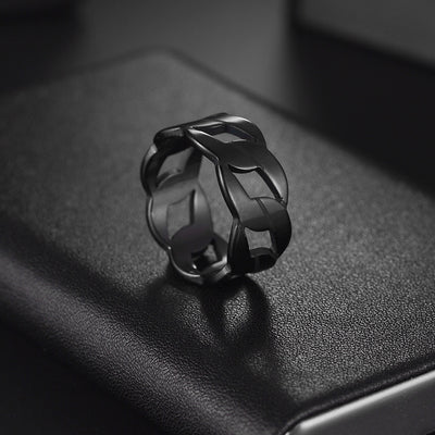 Fashion Circle Hollow Out Stainless Steel Chain Rings