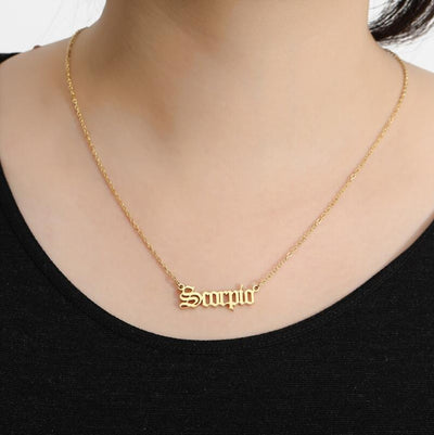 Fashion Zodiac Stainless Steel Pendant Necklace
