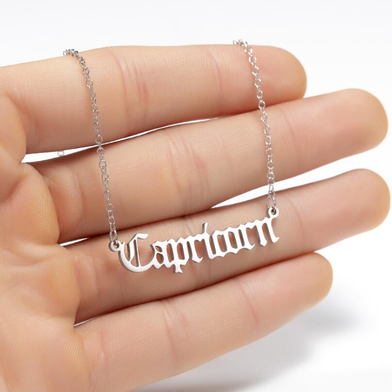 Fashion Zodiac Stainless Steel Pendant Necklace