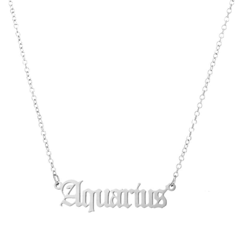 Fashion Zodiac Stainless Steel Pendant Necklace