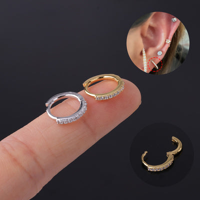 Fashion Copper Zircon Hoop Earrings