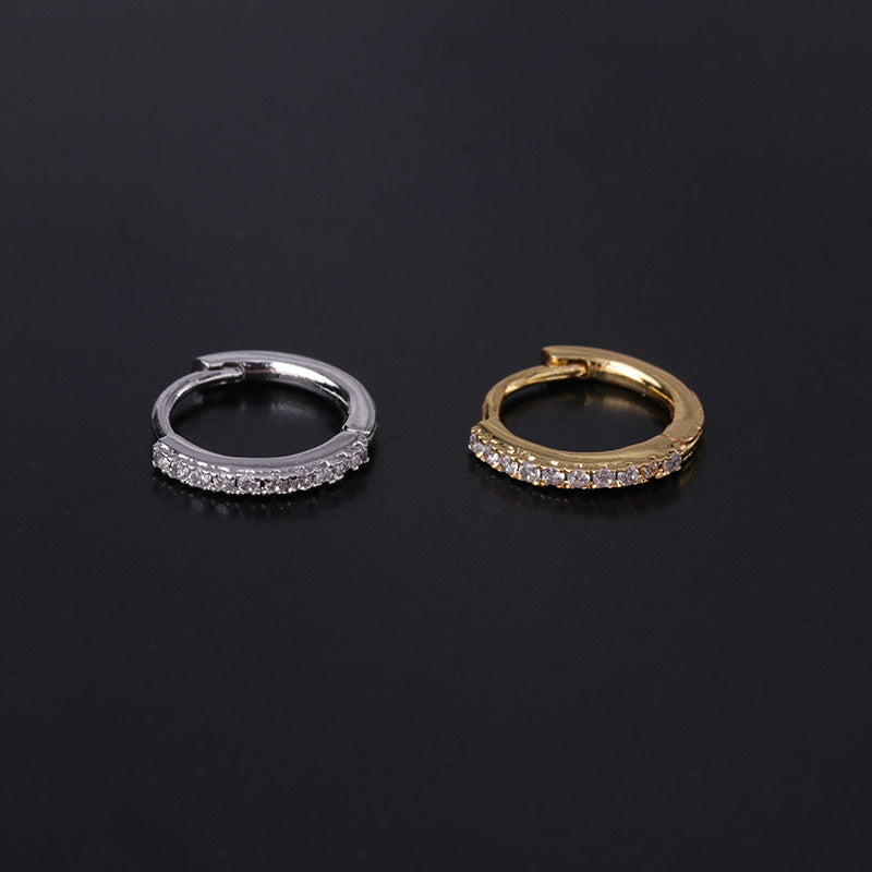 Fashion Copper Zircon Hoop Earrings