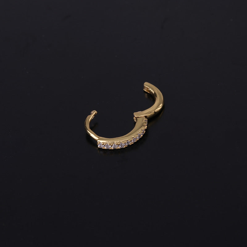 Fashion Copper Zircon Hoop Earrings