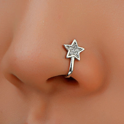 Copper Zircon Star Non-Piercing Nose Cuff Jewelry