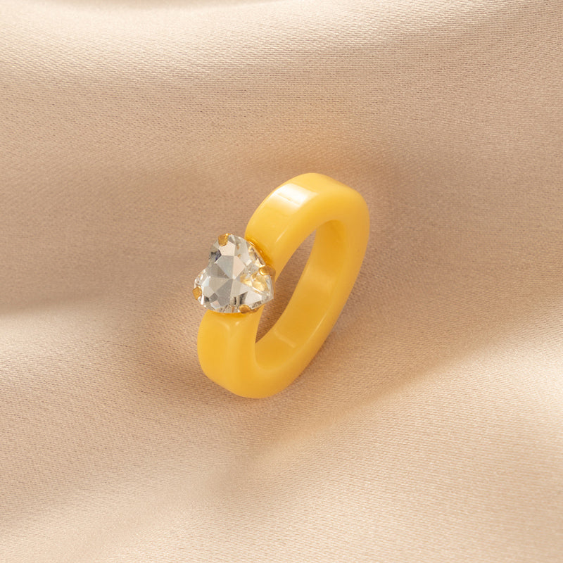 Fashion Geometric Multicolor Resin Ring for Women