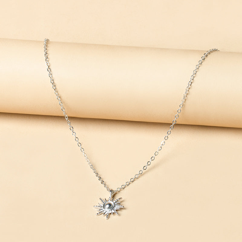 Gold Plated Sun Pendant Necklace for Women