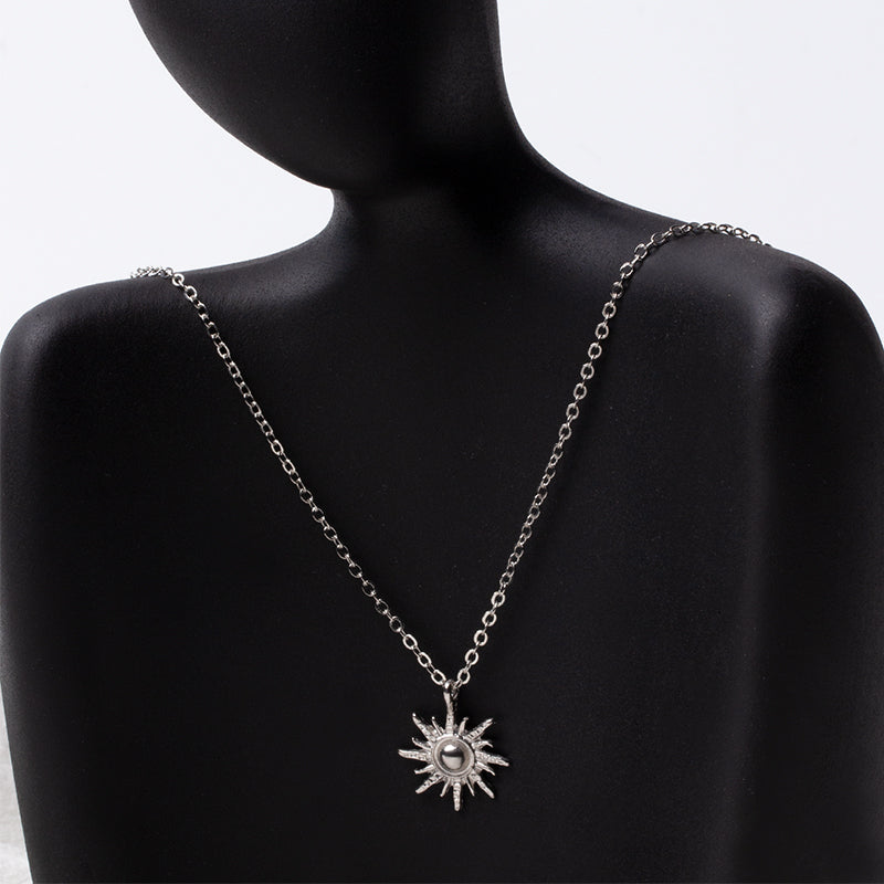 Gold Plated Sun Pendant Necklace for Women