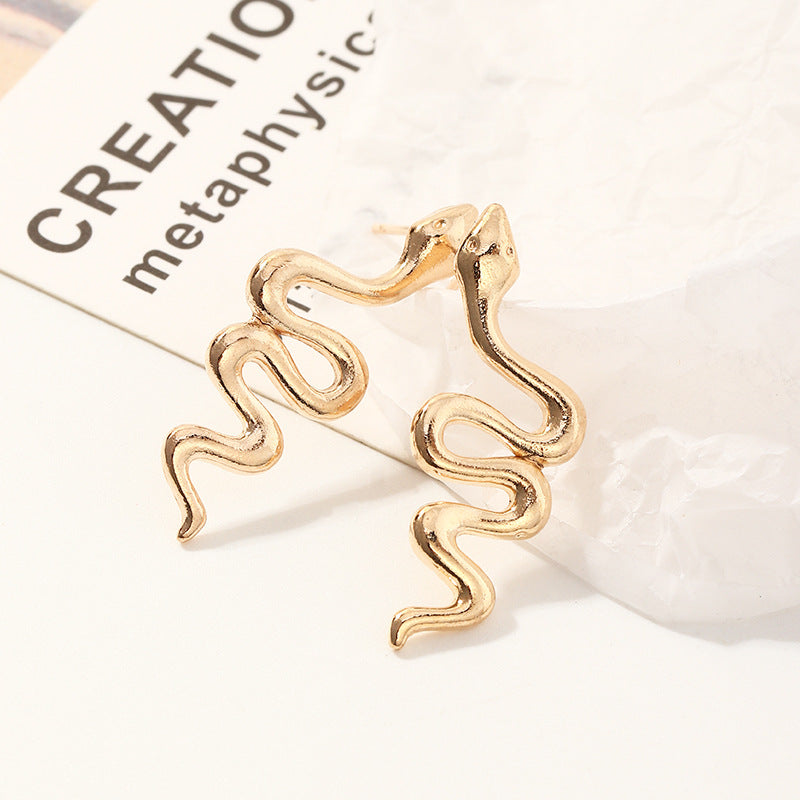 Fashion Creative Metal Snake Hoop Earrings