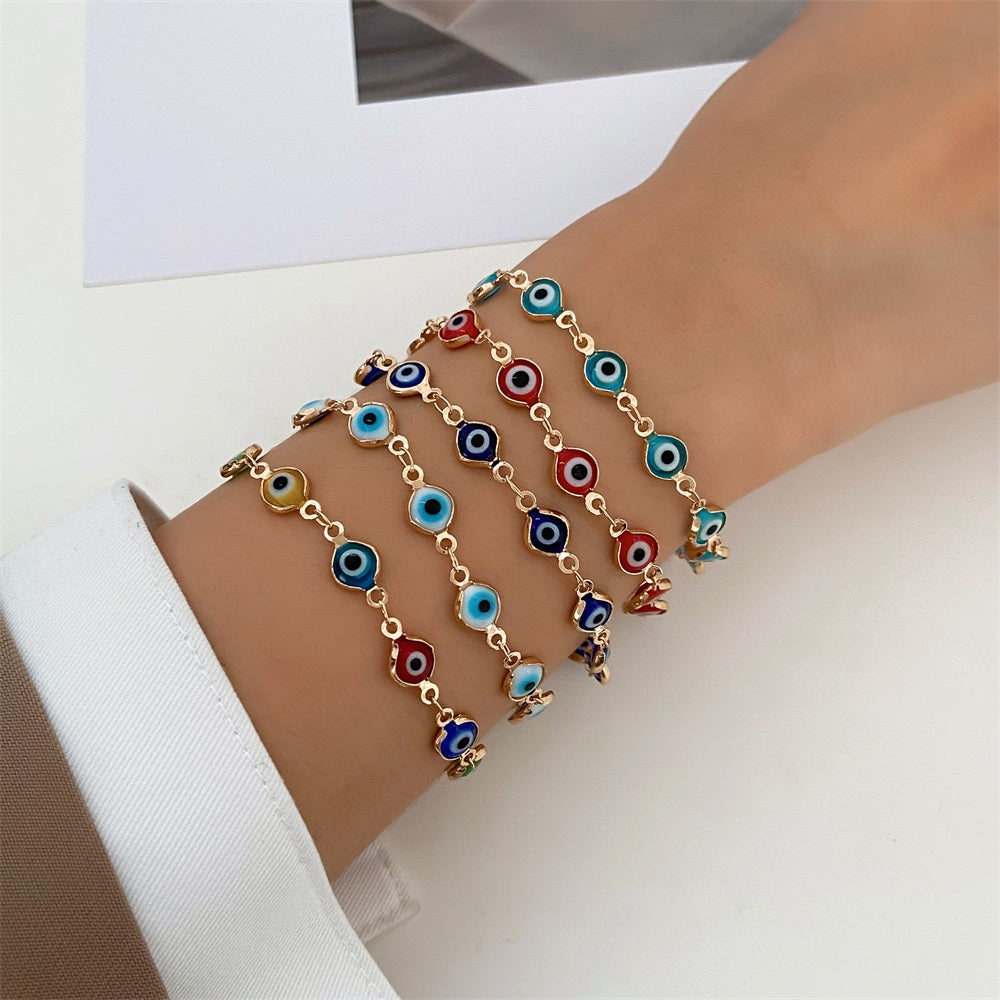 Fashion Evil Eye Enamel Alloy Women's Bracelet