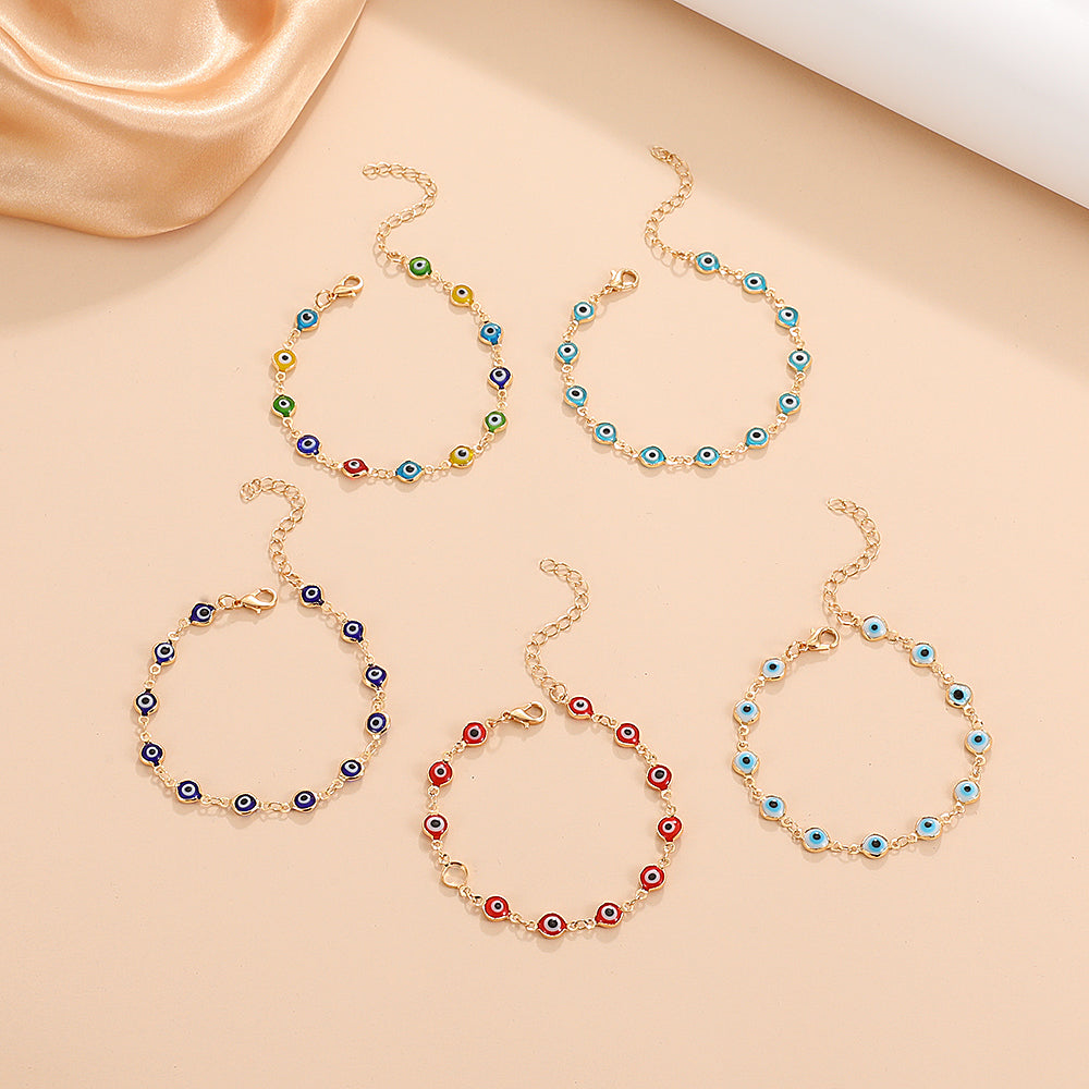 Fashion Evil Eye Enamel Alloy Women's Bracelet