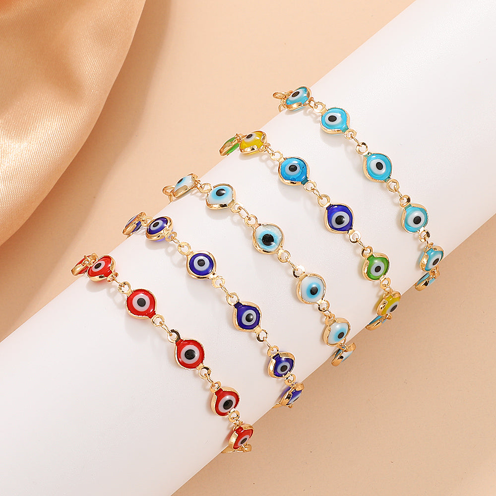 Fashion Evil Eye Enamel Alloy Women's Bracelet