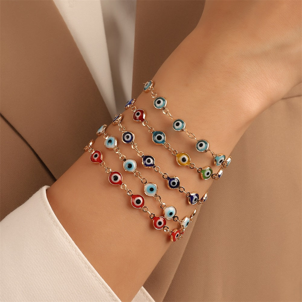 Fashion Evil Eye Enamel Alloy Women's Bracelet