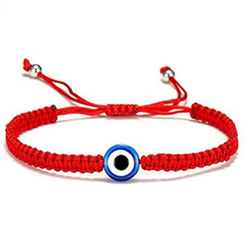 Fashion Evil Eye Palm Alloy Glass Rope Knitted Unisex Bracelet