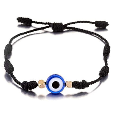 Fashion Evil Eye Palm Alloy Glass Rope Knitted Unisex Bracelet