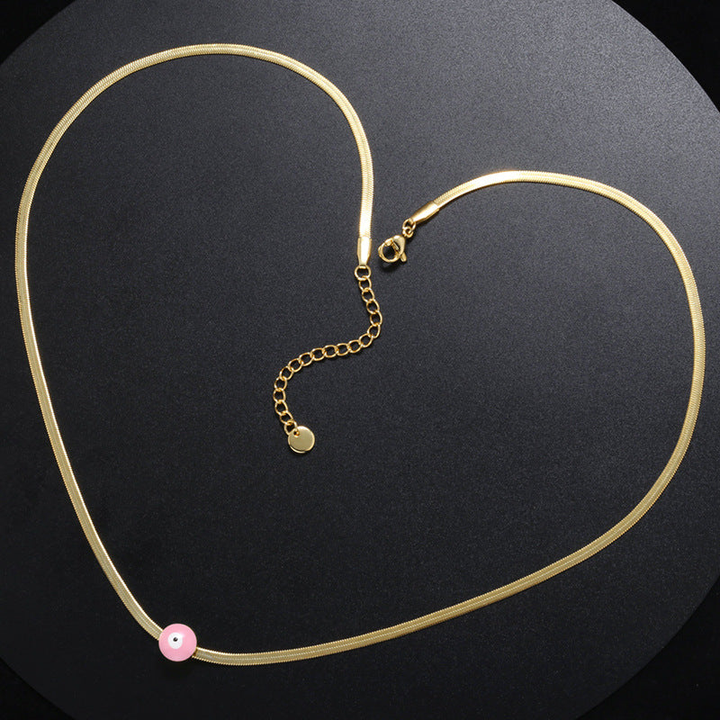 Fashion Devil's Eye Stainless Steel Blade Pendant Necklace