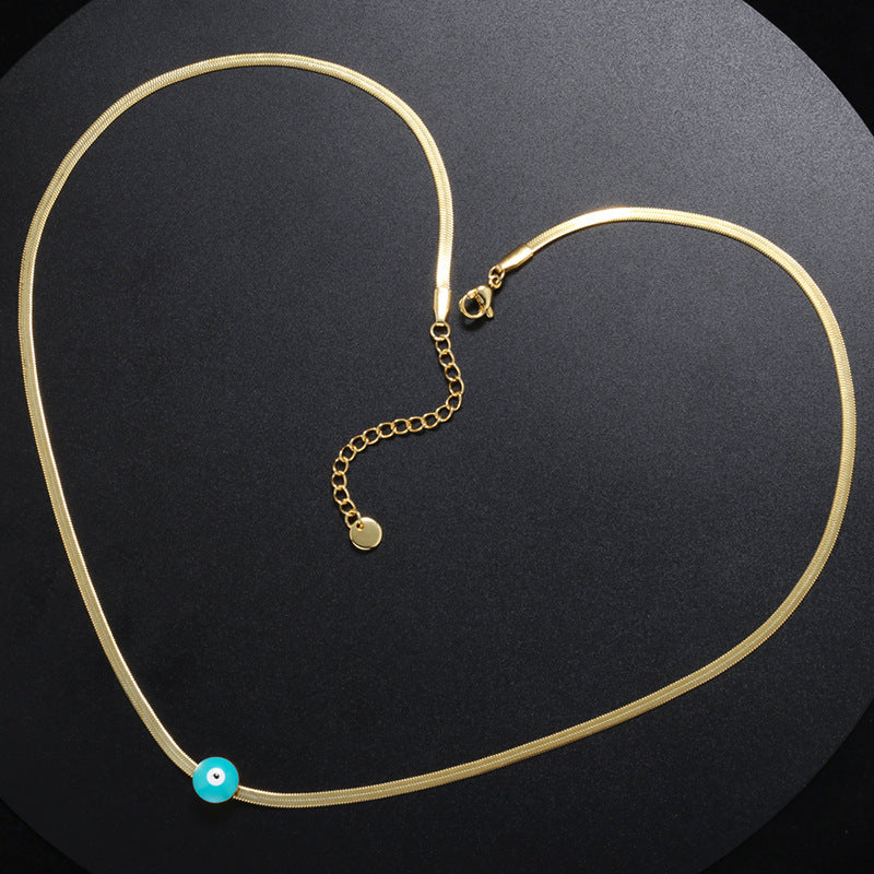 Fashion Devil's Eye Stainless Steel Blade Pendant Necklace