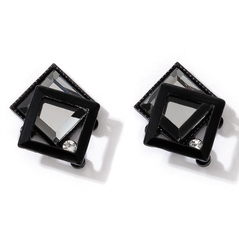 Fashion Geometric Diamond Minimalist Black Square Earrings