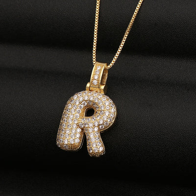 Fashion Hip Hop English Letter Zircon Pendant Necklace