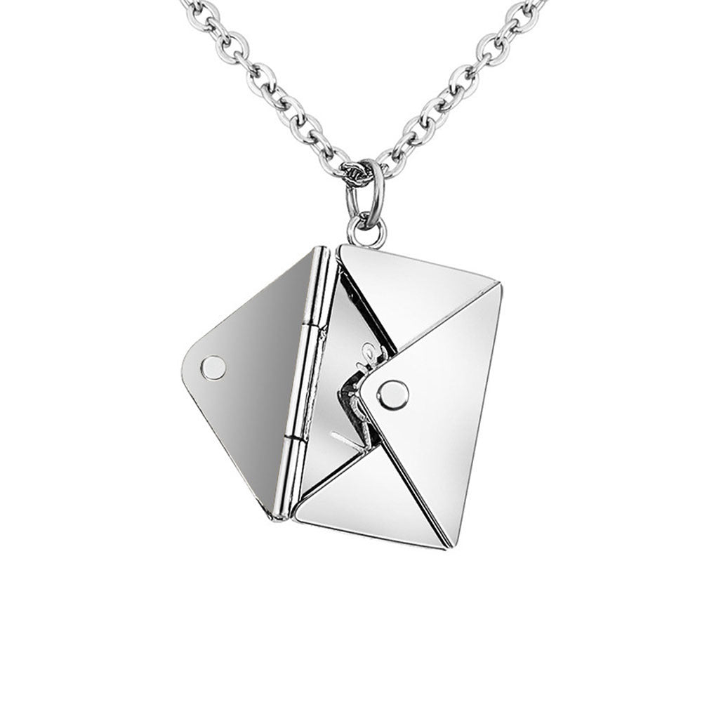 Fashion Envelope Stainless Steel Titanium Steel Plating Pendant Necklace 1 Piece
