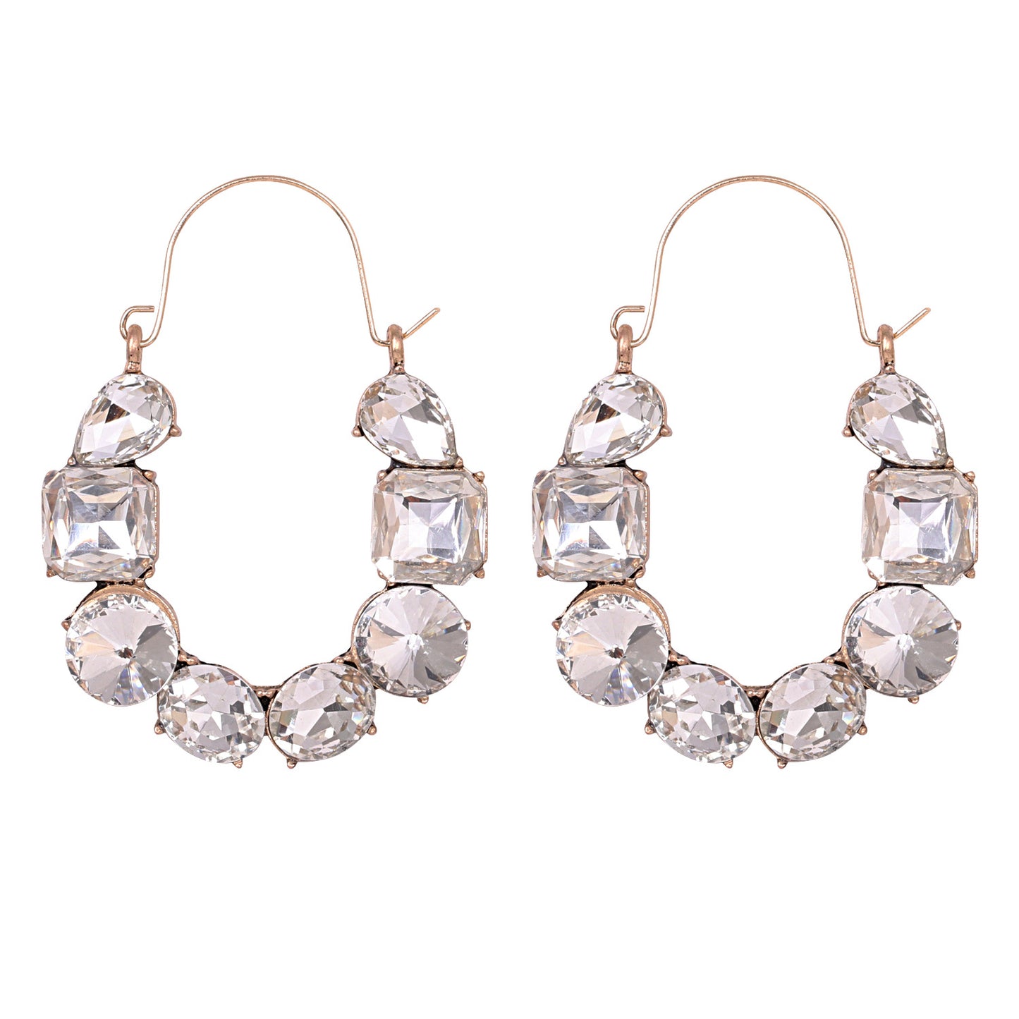Fashion Geometric Crystal Statement Earrings