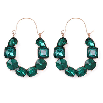 Fashion Geometric Crystal Statement Earrings