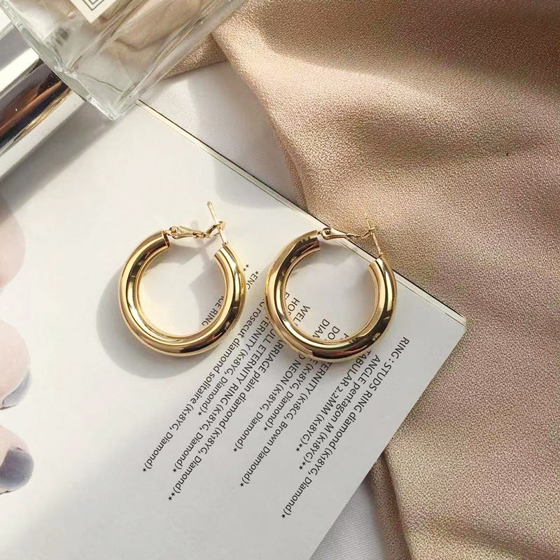Fashion Exaggerated Simple Circle Metal Sequin Earrings for Women
