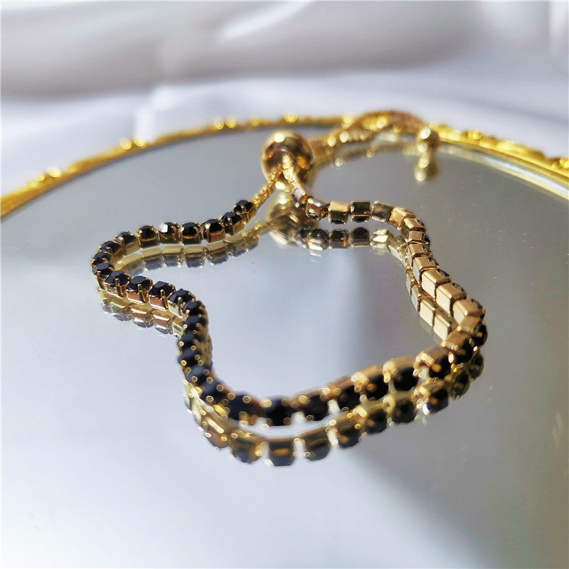 Fashion Geometric Zircon Tennis Adjustable Bracelet