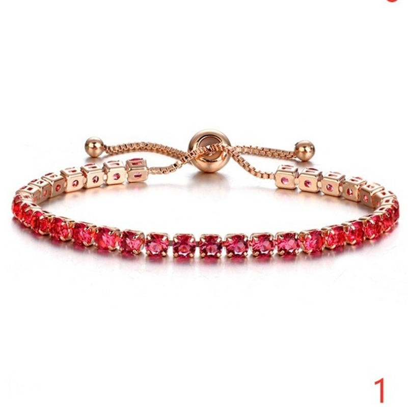 Fashion Geometric Zircon Tennis Adjustable Bracelet