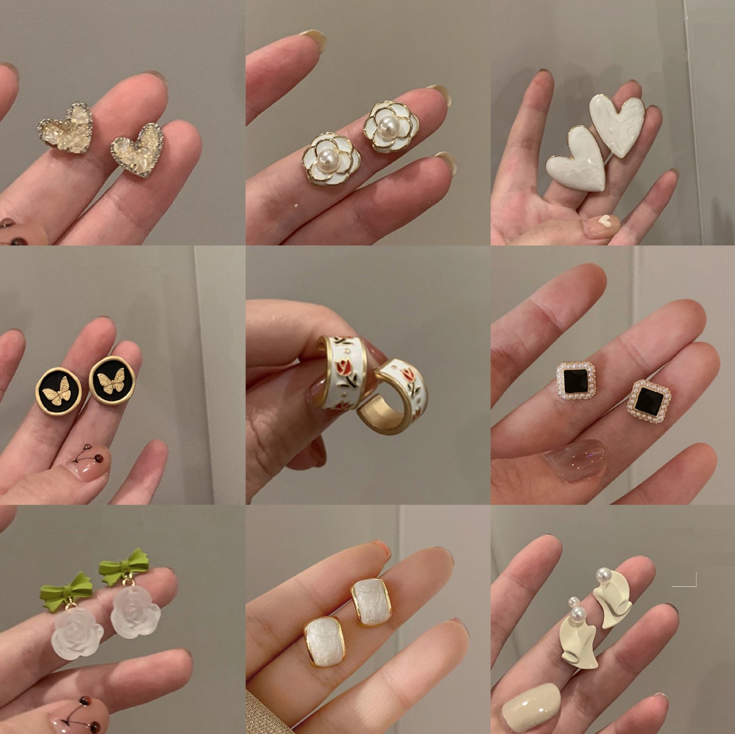 Fashion Asymmetric Heart Geometric Alloy Stud Earrings for Women