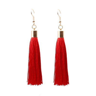 Geometric Alloy Tassel Statement Earrings for Women