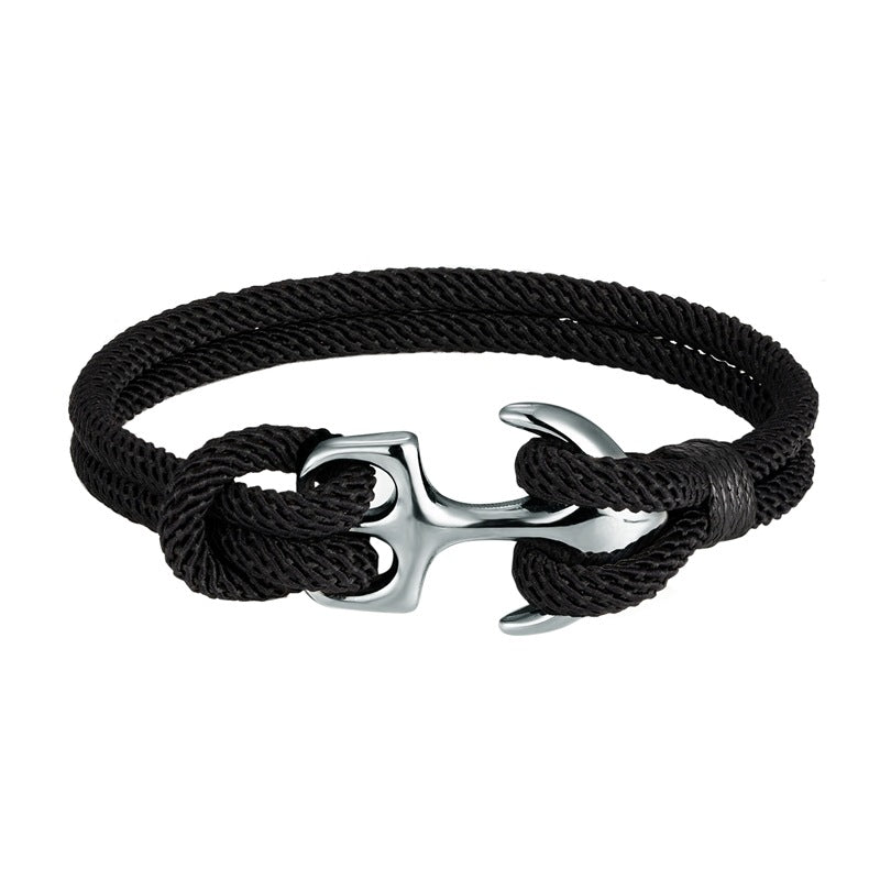 Geometric Anchor Titanium Steel Gold Plated Couples Bracelet