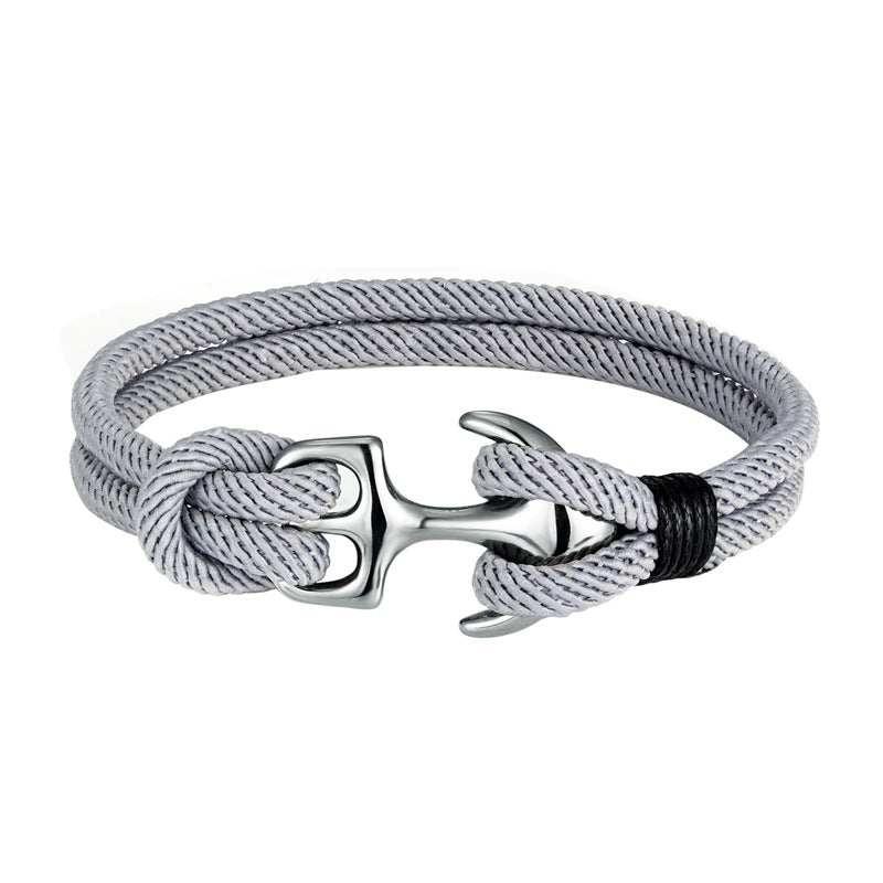 Geometric Anchor Titanium Steel Gold Plated Couples Bracelet