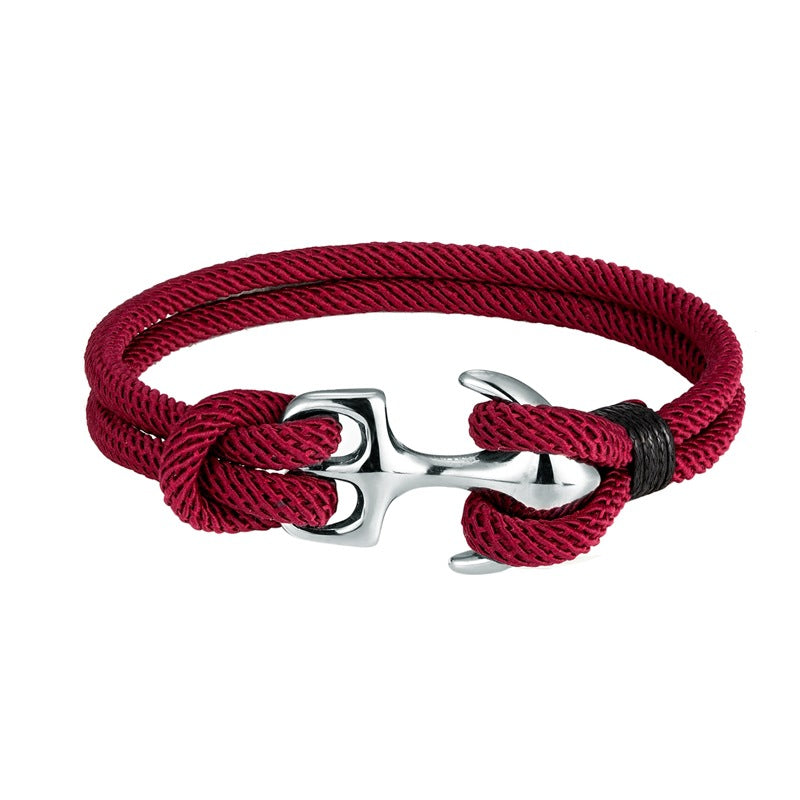 Geometric Anchor Titanium Steel Gold Plated Couples Bracelet