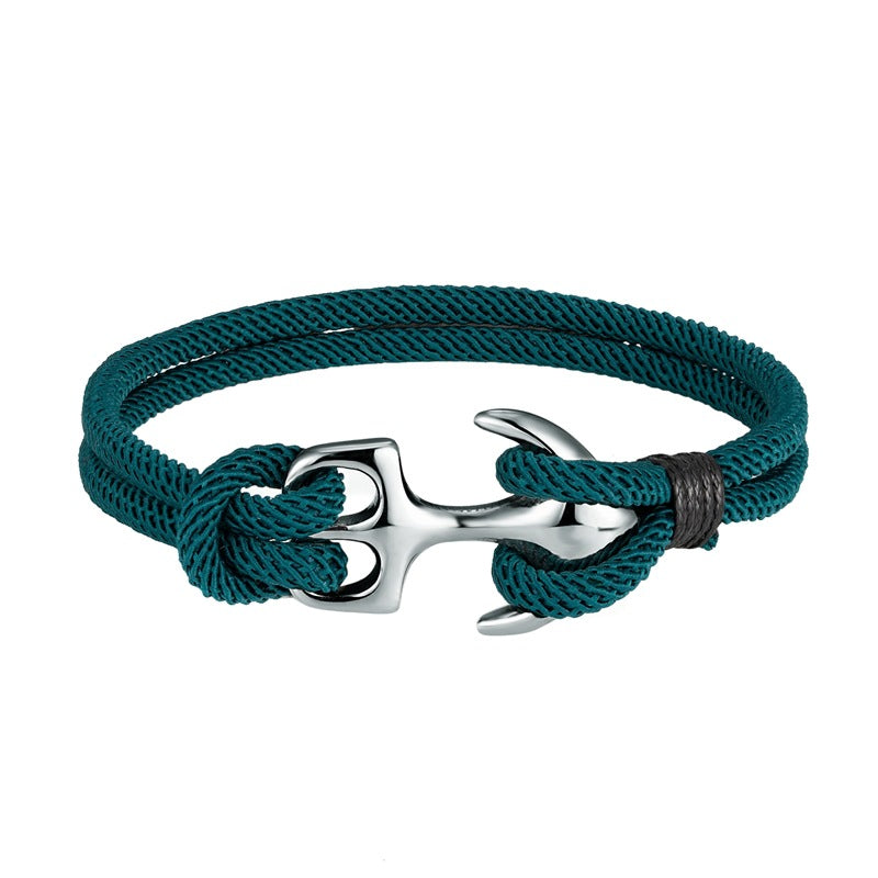 Geometric Anchor Titanium Steel Gold Plated Couples Bracelet