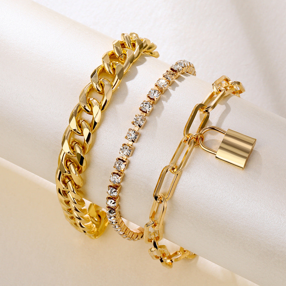 Geometric Butterfly Rhinestone Bracelets Set for Women and Men