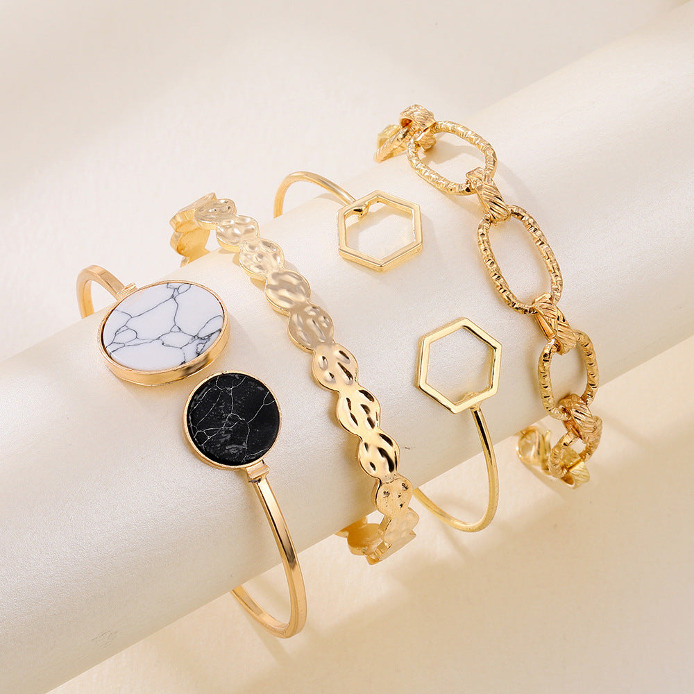 Geometric Butterfly Rhinestone Bracelets Set for Women and Men