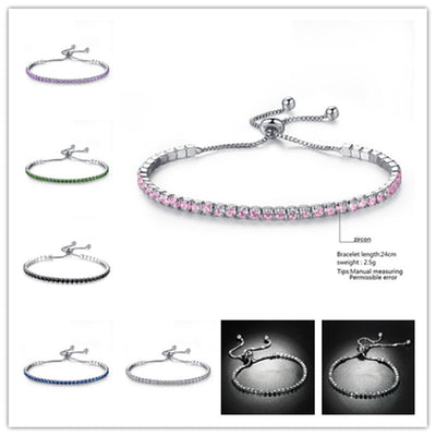 Adjustable Geometric Zircon Inlay Copper Bracelet