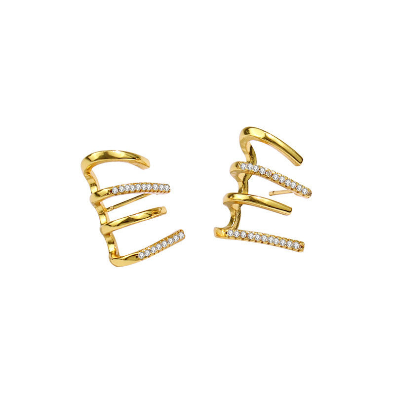 Geometric Diamond Circle Hoop Earrings with Hypoallergenic Silver Studs