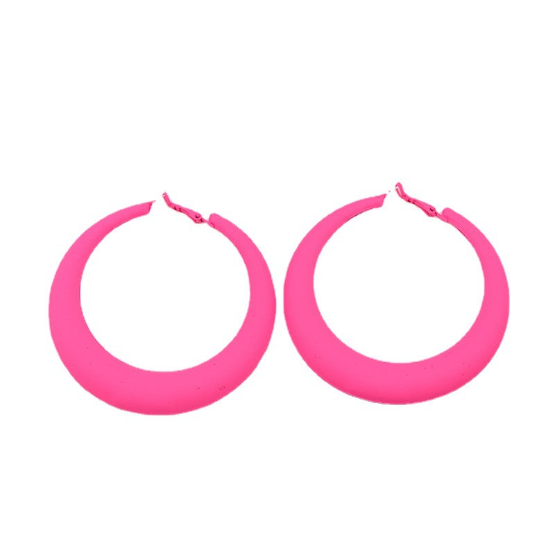 Geometric Metal Colorful Hoop Earrings for Women