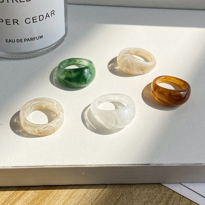 Geometric Resin Transparent Minimalist Women's Rings