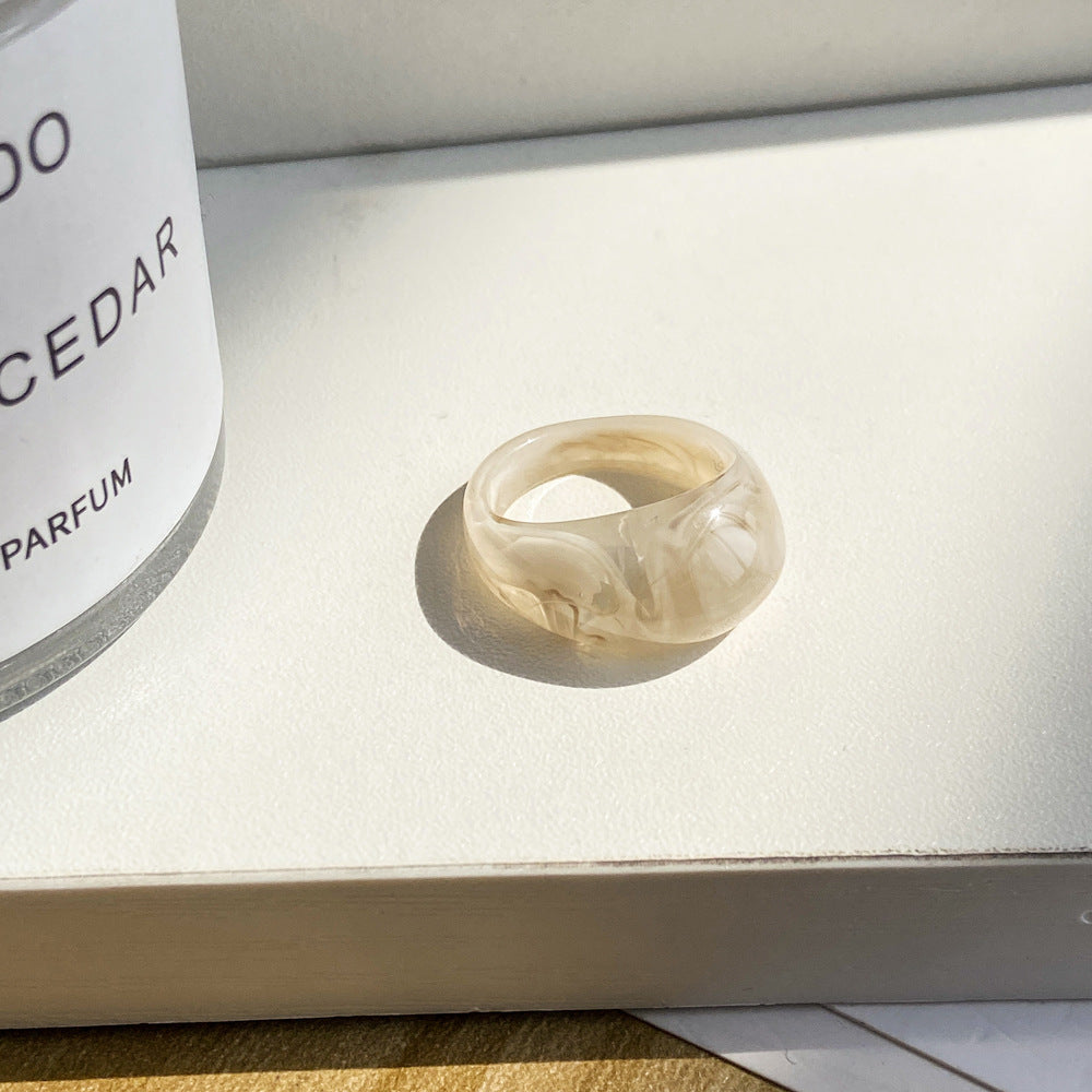 Geometric Resin Transparent Minimalist Women's Rings