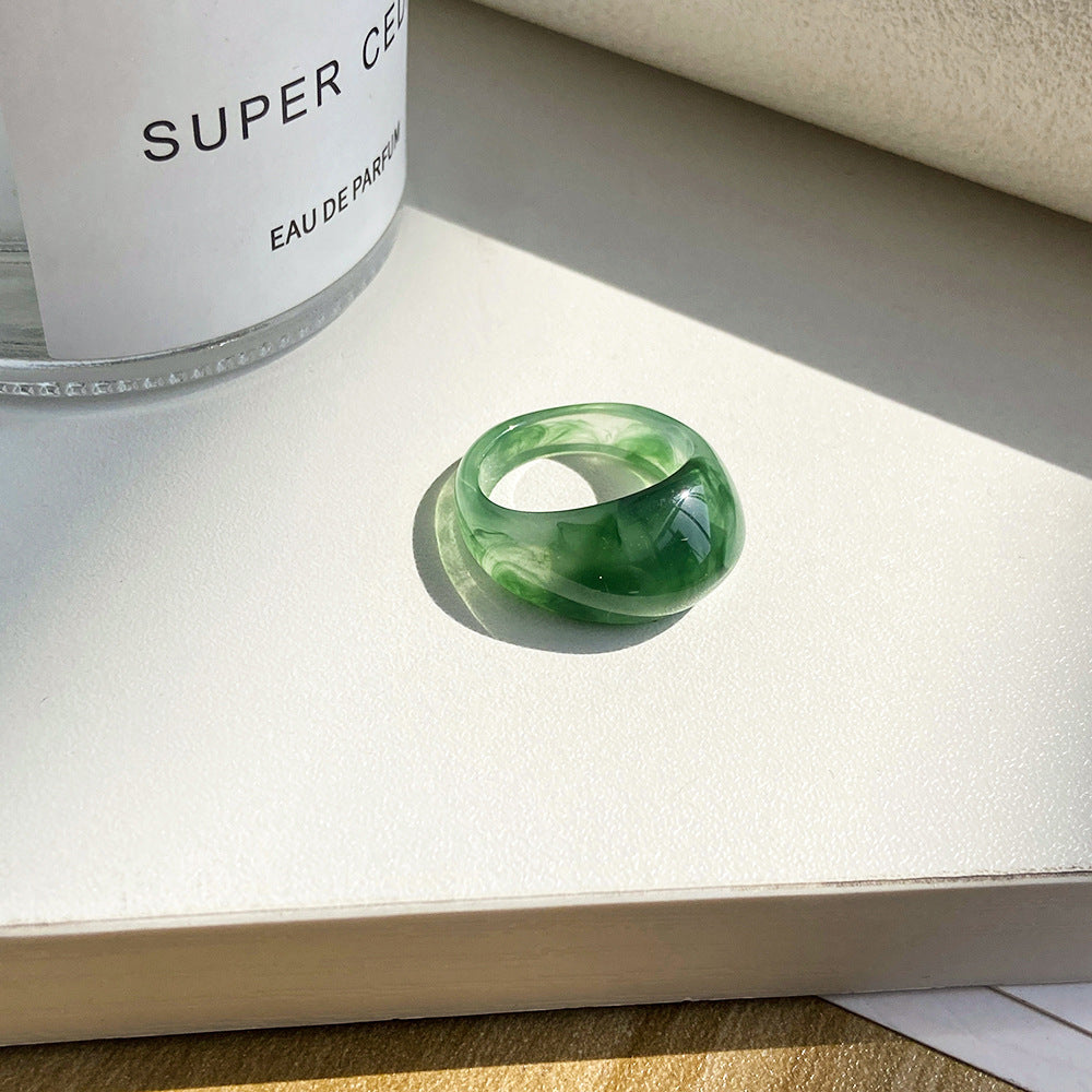 Geometric Resin Transparent Minimalist Women's Rings