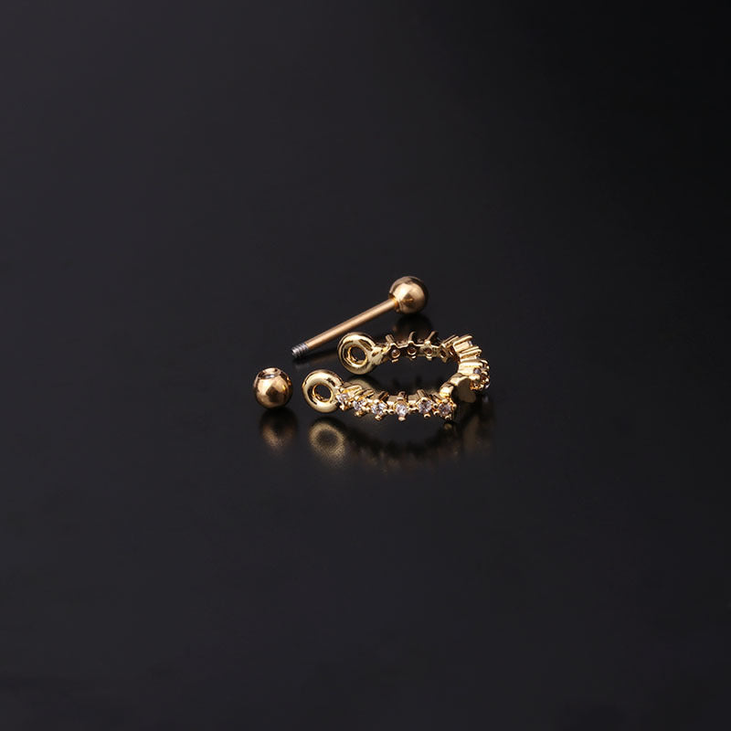 Fashion Geometric Stainless Steel Barbell Stud Earrings