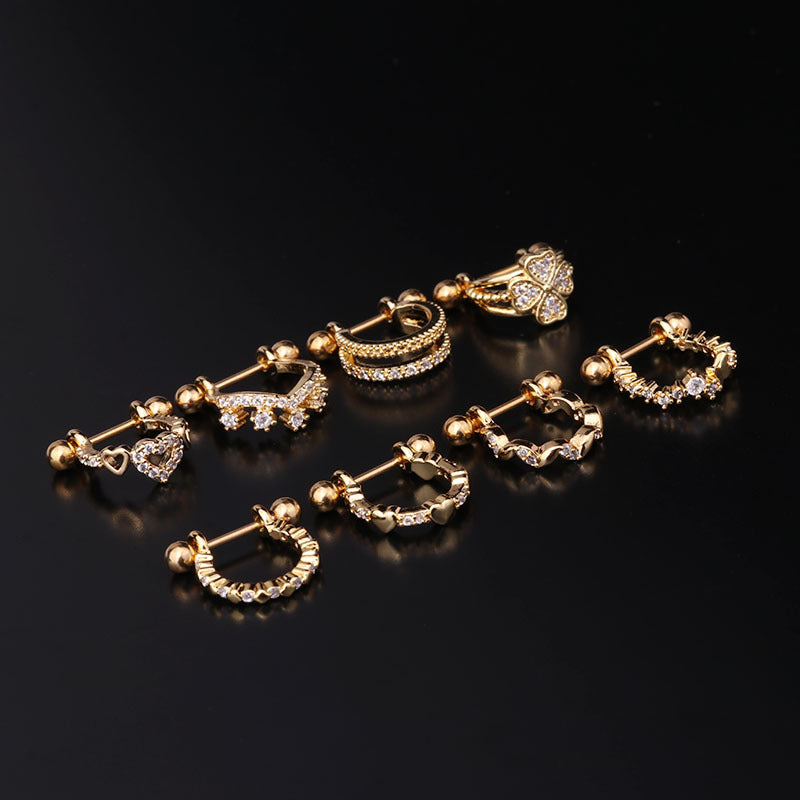 Fashion Geometric Stainless Steel Barbell Stud Earrings